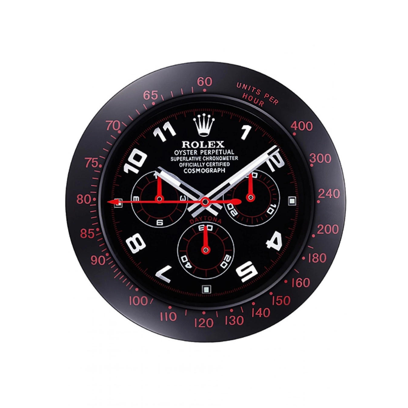 Aaa replica watch Cosmograph 621908 Clock Black-Red Rolex Daytona Wall 0626